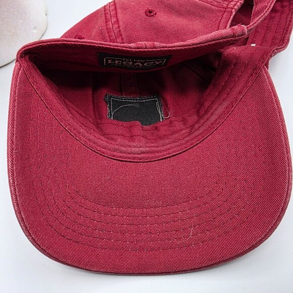 Legacy 92 Mantoloking Adjustable Red Baseball Cap Embroidered Whale Logo Hat - Picture 8 of 9